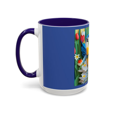 Blue Jays in a Spring Garden Colorful Mugs (11oz, 15oz)