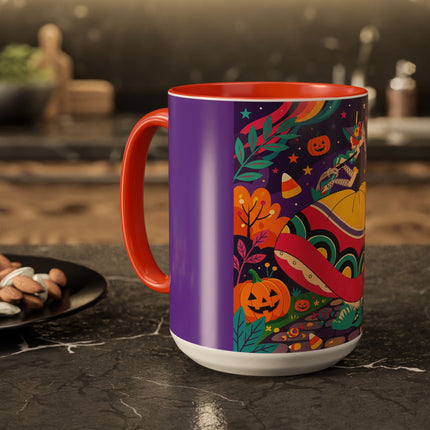 🌙🎃 The Lady Of Moonbeam Hollow Colorful Mug – Whimsical Halloween Charm
