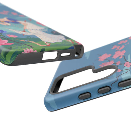 🌸☂️ The Lady Of The Falling Blossoms Phone Case – Art Deco Garden Whimsy