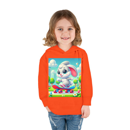 Skateboard Bunny Adventure Toddler Pullover Fleece Hoodie