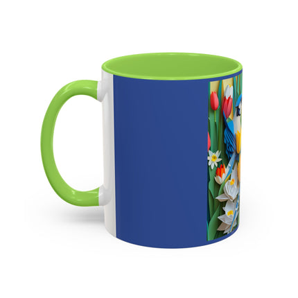 Blue Jays in a Spring Garden Colorful Mugs (11oz, 15oz)