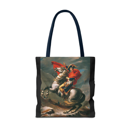 Napoleon Crossing the Alps by Jacques-Louis David Tote Bag (AOP)