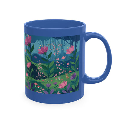 🌸☂️ The Lady Of The Enchanted Garden Stroll Ceramic Mug – Art Deco Floral Whimsy
