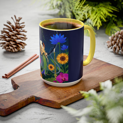 The Lady Of The Starlit Candles Colorful Mugs – Art Deco Theatrical Romance