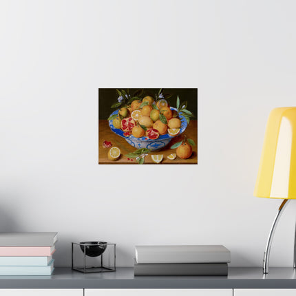 Still Life with Lemons, Oranges, and a Pomegranate by Jacob van Hulsdonck Matte Horizontal Posters