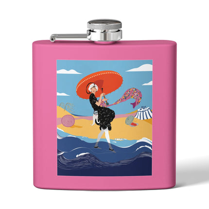Beachside Promenade Stainless Steel Flask – Chic Summer Stroll & Coastal Glamour