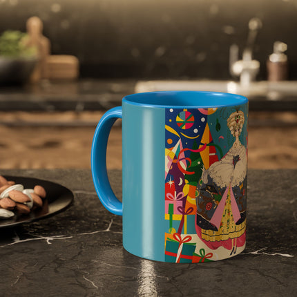 🎀✨ The Christmas Court Of Joy Colorful Mug – Art Deco Holiday Fantasy