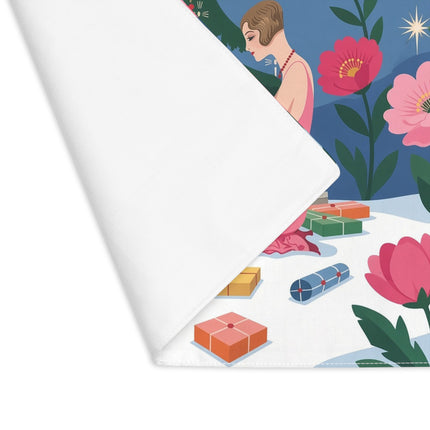 ✨🌸 The Christmas Wish Garden Placemat – Art Deco Holiday Fantasy