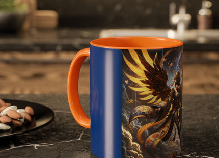 Valkyrie Descending Through Storm Colorful Mugs (11oz, 15oz)