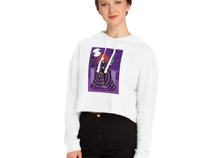 Mystic Elegance Women’s Cropped Hooded Sweatshirt