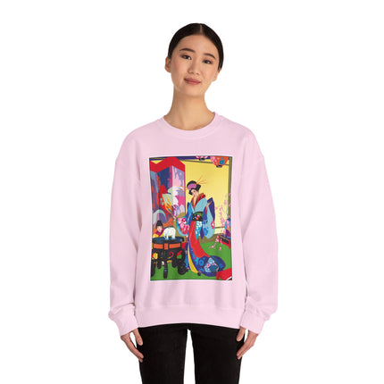 A Timeless Journey by Umberto Brunelleschi Heavy Blend™ Crewneck Sweatshirt
