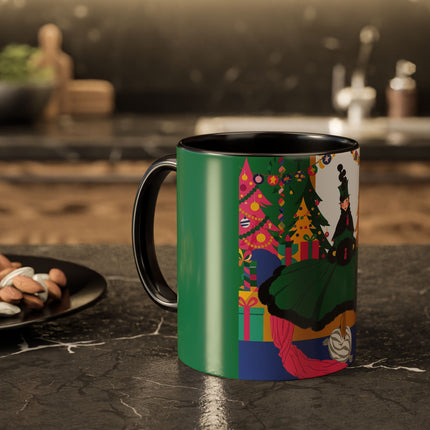 🎄🎁 The Emerald Christmas Belle Colorful Mug – Colorful Holiday Fashion Fantasy