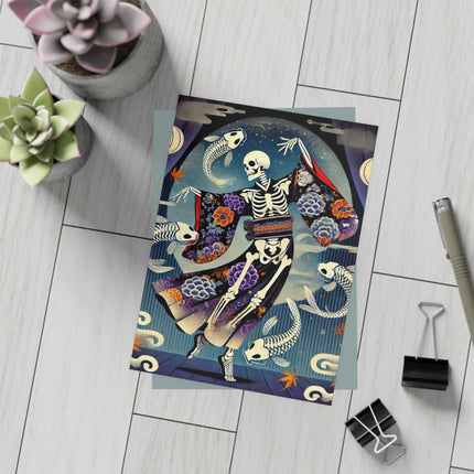 Skeleton Kabuki Performer Postcards (envelopes included) - Bundles of 10, 30, 50 Pieces