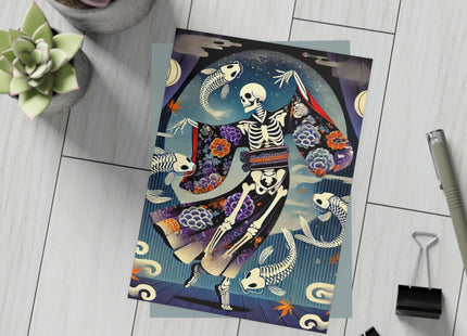 Skeleton Kabuki Performer Postcards (envelopes included) - Bundles of 10, 30, 50 Pieces