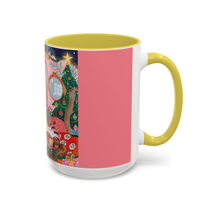 🎀🎄 Christmas Morning In The Rose Parlor Colorful Mug – Art Deco Holiday Fantasy