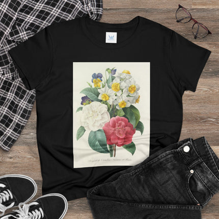 Choix des plus belles fleurs, Plate 015 by Pierre Joseph Redouté Women's Midweight Cotton Tee