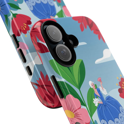 🌺🪭 The Lady Of The Grand Flower Terrace Phone Case – Art Deco Garden Elegance