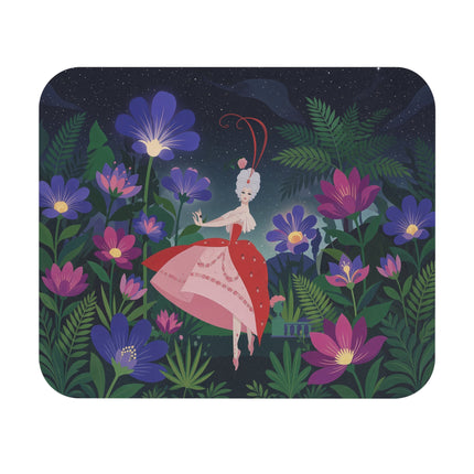 🌙🌺 The Lady Of The Midnight Garden Mouse Pad – Art Deco Floral Fantasy