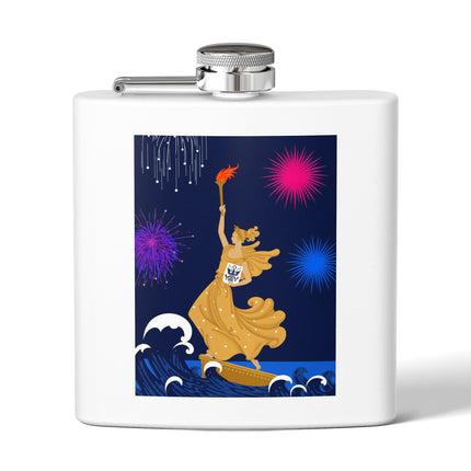 Liberty's Triumph Stainless Steel Flask – Art Deco Glory & Triumphant Spirit
