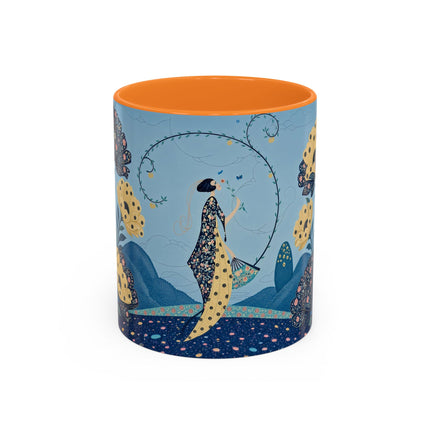 🌼🦋 The Enchanted Butterfly Garden Promenade Colorful Mug – Art Deco Floral Whimsy