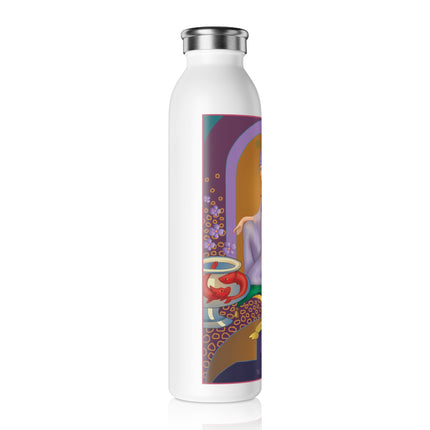 February & Amethyst (from the Gem Series) by Sofia Chiostri Slim Water Bottle