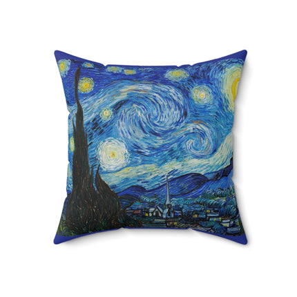 The Starry Night by Vincent Van Gogh Spun Polyester Square Pillow