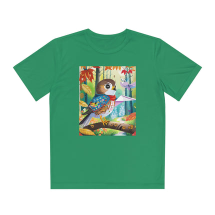 Baby Hawk Plays in Forest Youth Competitor Tee