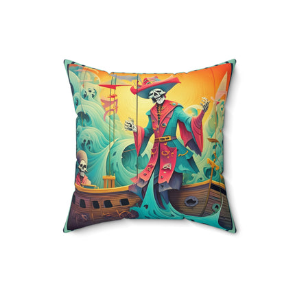 Skeleton Crew of the Misty Seas Spun Polyester Square Pillow