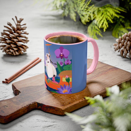 The Lady Of The Lotus Voyage Colorful Mugs – Art Deco Botanical Elegance