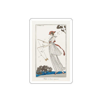Robe de linon imprimé (Printed linen dress) by George Barbier Die-Cut Stickers (5 Sizes)
