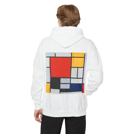Composition with Red, Yellow, Blue, and Black by Piet Mondrian Unisex Garment-Dyed Hoodie