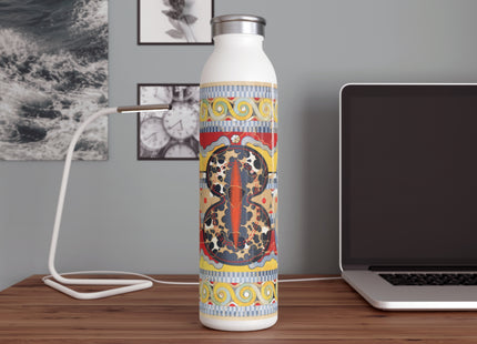 Reproduction of the Shield Frieze by Emile Gilliéron Slim Water Bottle