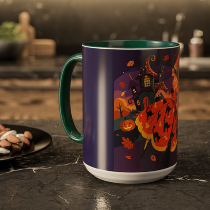 🐈‍⬛🎃 The Black Cat Witch Of Pumpkin Manor Colorful Mug – Whimsical Halloween Charm