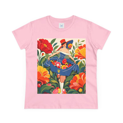 🌺🎩 The Grand Flower Market Cotton Tee – Art Deco Floral Fashion