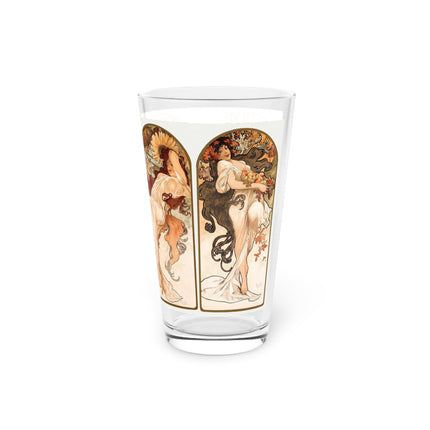 The Seasons by Alphonse Maria Mucha Glass, 16oz