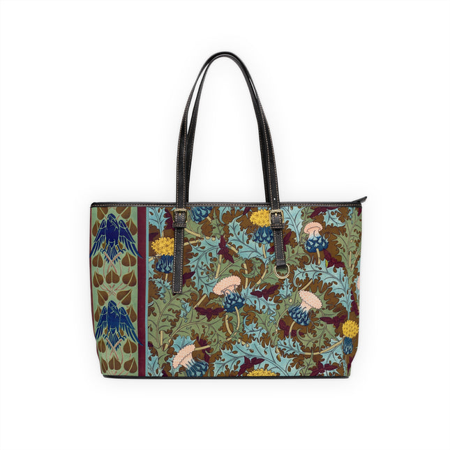 Crows, Cicadas and Thistles by Maurice Pillard Verneuil PU Leather Shoulder Bag
