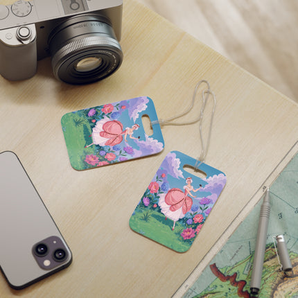 🎭🌸 The Lady Of The Secret Masquerade Luggage Tag – Art Deco Garden Fantasy