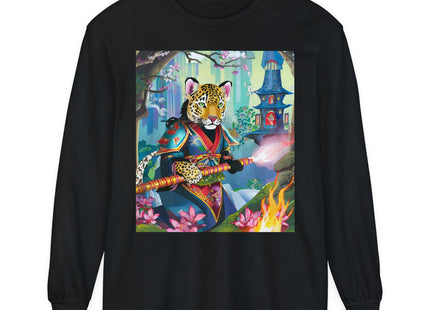 Cyberpunk Leopard Garment-dyed Long Sleeve T-Shirt