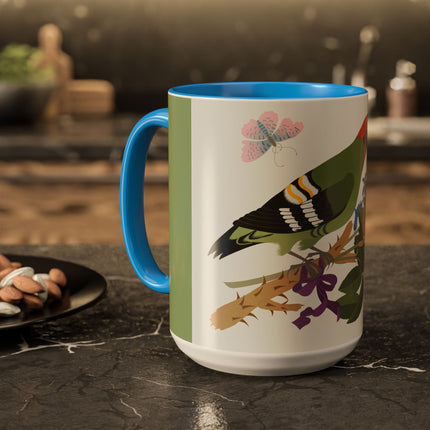 Woodpecker & Rose Colorful Mugs – Vibrant Spring & Bold Beauty