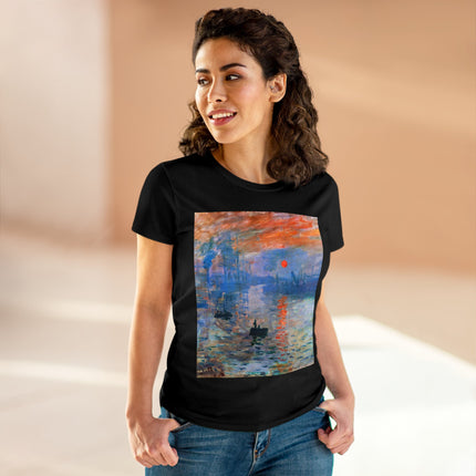 Sunrise by Claude Monet Women's Midweight Cotton Tee
