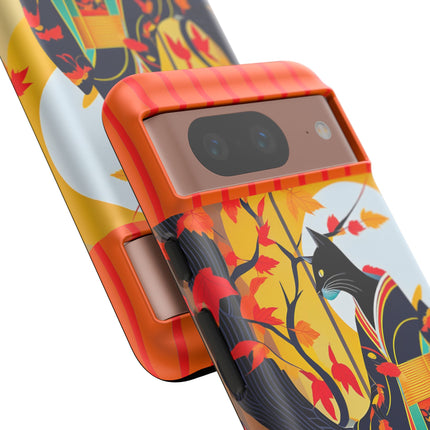 Black Cat in Kimono Phone Cases