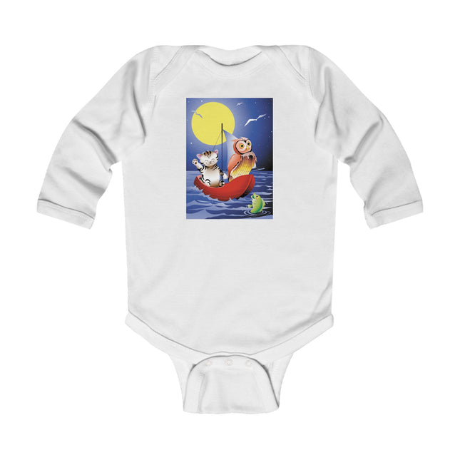 Embarking on a Moonlit Journey Long Sleeve Baby Bodysuit – Cozy Nights & Storybook Adventures