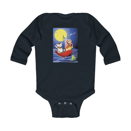 Embarking on a Moonlit Journey Long Sleeve Baby Bodysuit – Cozy Nights & Storybook Adventures