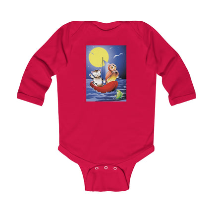Embarking on a Moonlit Journey Long Sleeve Baby Bodysuit – Cozy Nights & Storybook Adventures