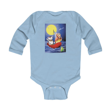 Embarking on a Moonlit Journey Long Sleeve Baby Bodysuit – Cozy Nights & Storybook Adventures