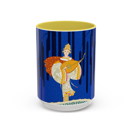 Celestial Melody Colorful Mug (11oz, 15oz) – Musical Grace, Starlit Beauty & Art Deco Elegance