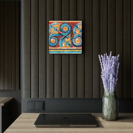 Reproduction of S-Spiral Frieze by Emile Gilliéron Acrylic Wall Clock, Round and Square