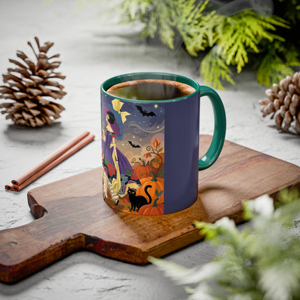 🌙🎃 The Moonlit Garden Walk Colorful Mug – Elegant Halloween Charm