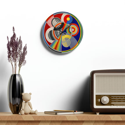 Rythme No. 1 by Robert Delaunay Acrylic Wall Clock, Round and Square