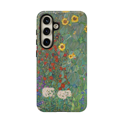 Farm Garden with Sunflowers by Gustav Klimt Phone Cases